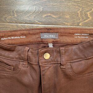 DL 1961 Brown, Coated Denim